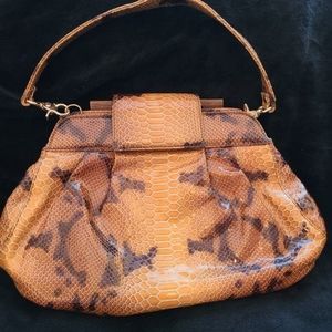 t is Bag Time! Zina Eva Chocolate Baby Snakeskin Pattern handbag